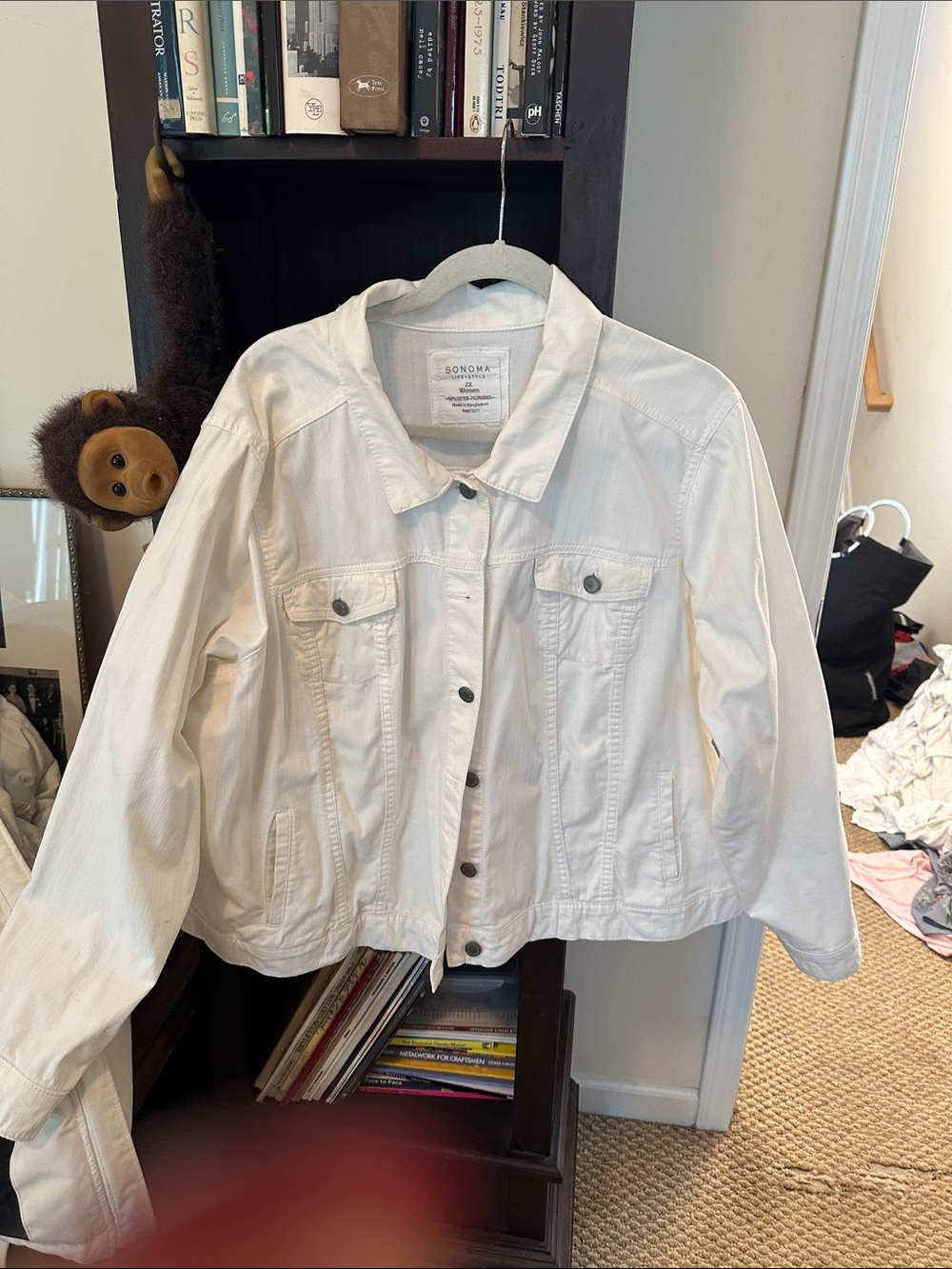 Sonoma Off-White Denim Jacket with Button Front